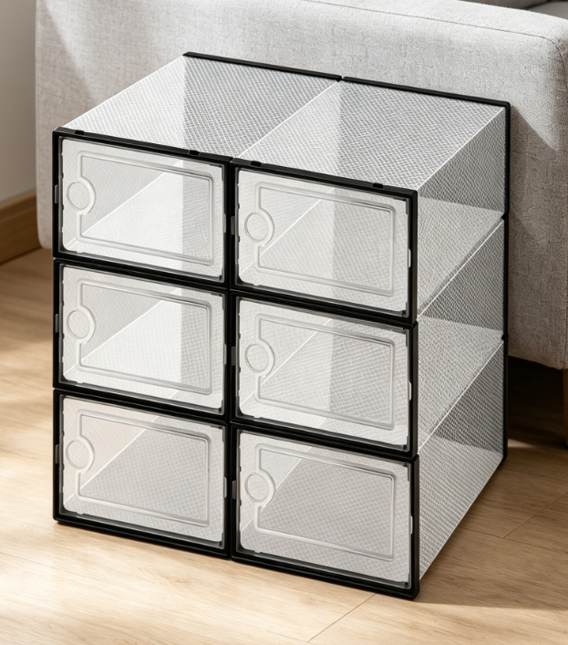 Odorless, Eco-friendly, Stackable Transparent Shoe Box