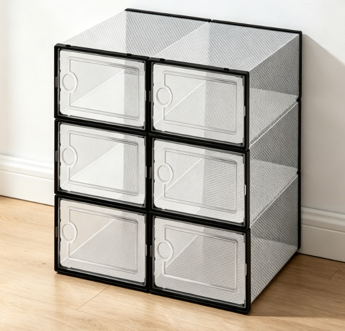 Odorless, Eco-friendly, Stackable Transparent Shoe Box