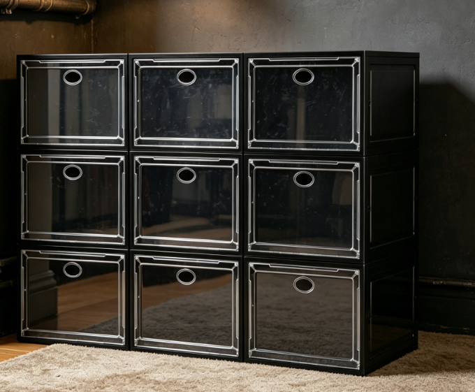 Sturdy Transparent Shoe Storage with Magnetic Door