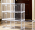 Large Transparent Shoe Storage Box with Side-Opening Door