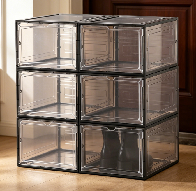 Transparent & Gray Shoe Box with Magnetic Closure
