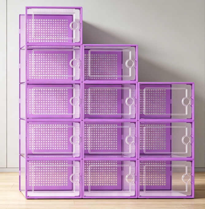 Transparent, Stackable Shoe Box for Toy Storage