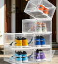 Transparent, Stackable Sneaker Box with Flip-Top Lid