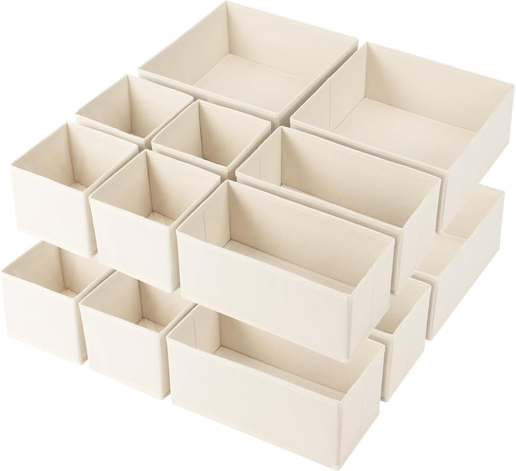 16-Piece Clothing Drawer Organizer Set, Foldable Wardrobe Organizer, Suitable for Clothes, Socks, Scarves, Bras, and Ties