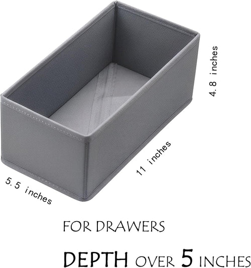 3-Piece Small Foldable Fabric Drawer Organizer Set, 11-inch Breathable Storage Boxes, Suitable for Socks, Underwear, Bras, and Baby Clothes