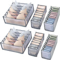6-Piece Foldable Underwear Drawer Organizer Set, Suitable for Bras, Panties, Ties, and Scarves