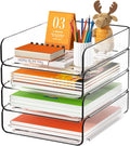 4-Layer Transparent Acrylic Stackable Desktop File Holder