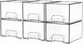 6-Pack Stackable Transparent Acrylic Storage Drawers