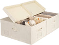 Large Decorative Storage Box with Lid (Rustic Linen Style)
