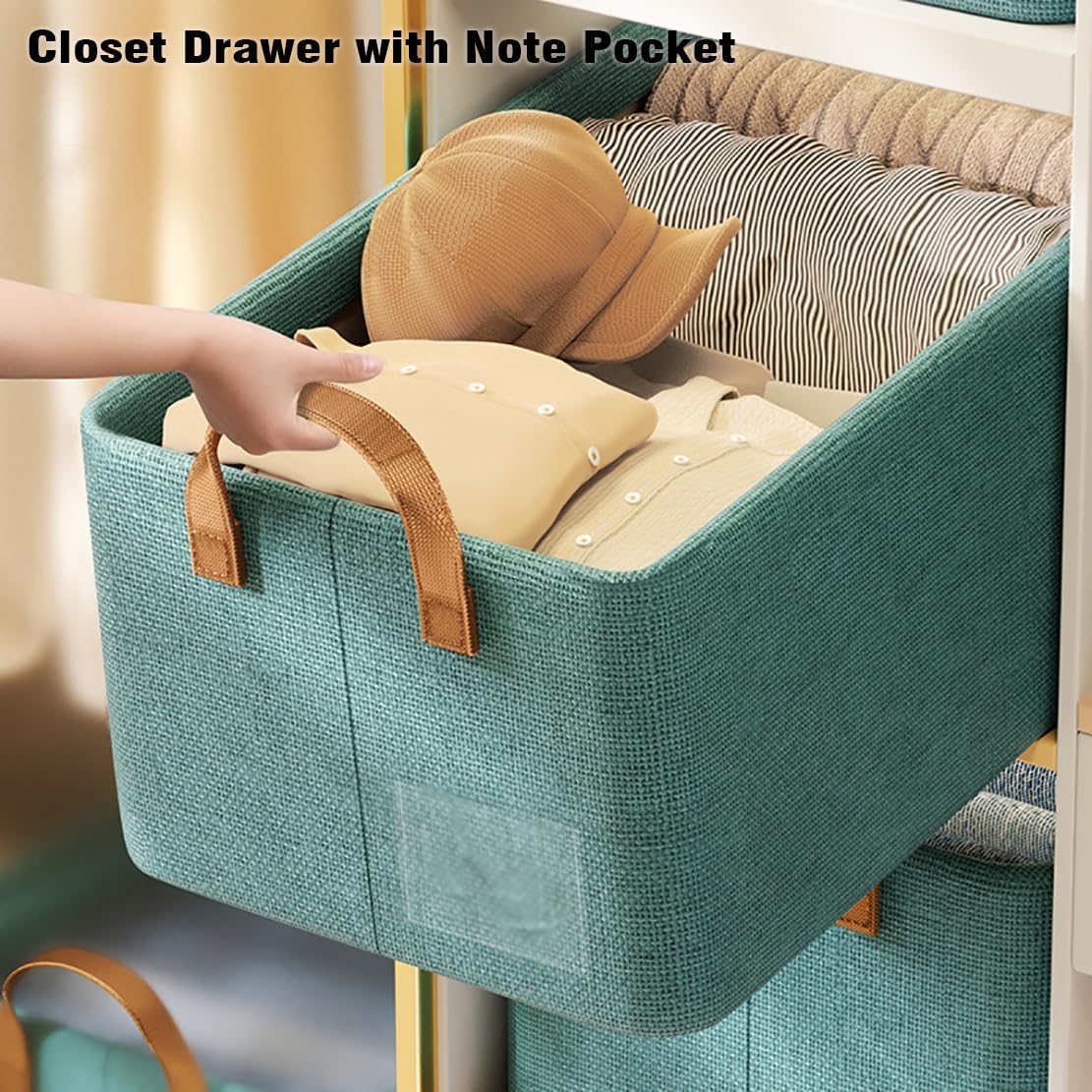 Wardrobe Storage Bins with Handles (4-Piece Set)