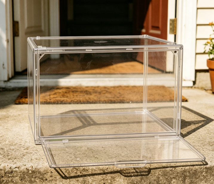 Acrylic Transparent Shoe Box with Magnetic Door