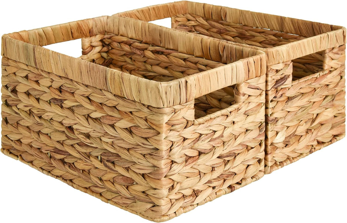 Wicker Baskets, Wicker Storage Baskets for Shelves, 2-Pack