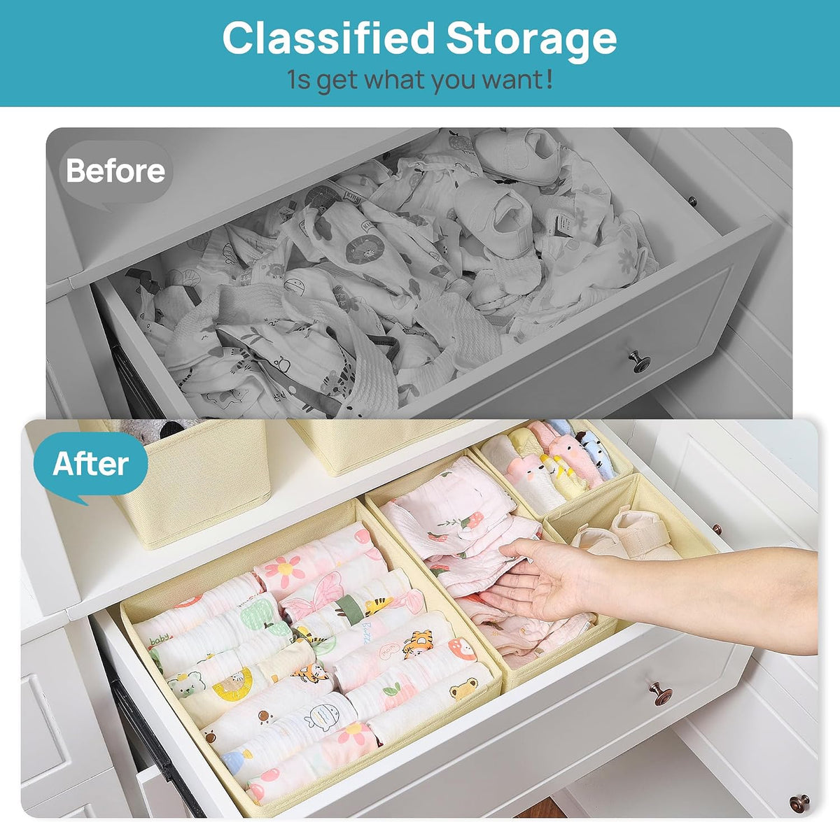 Baby Clothing Storage Box Set (12-Piece)