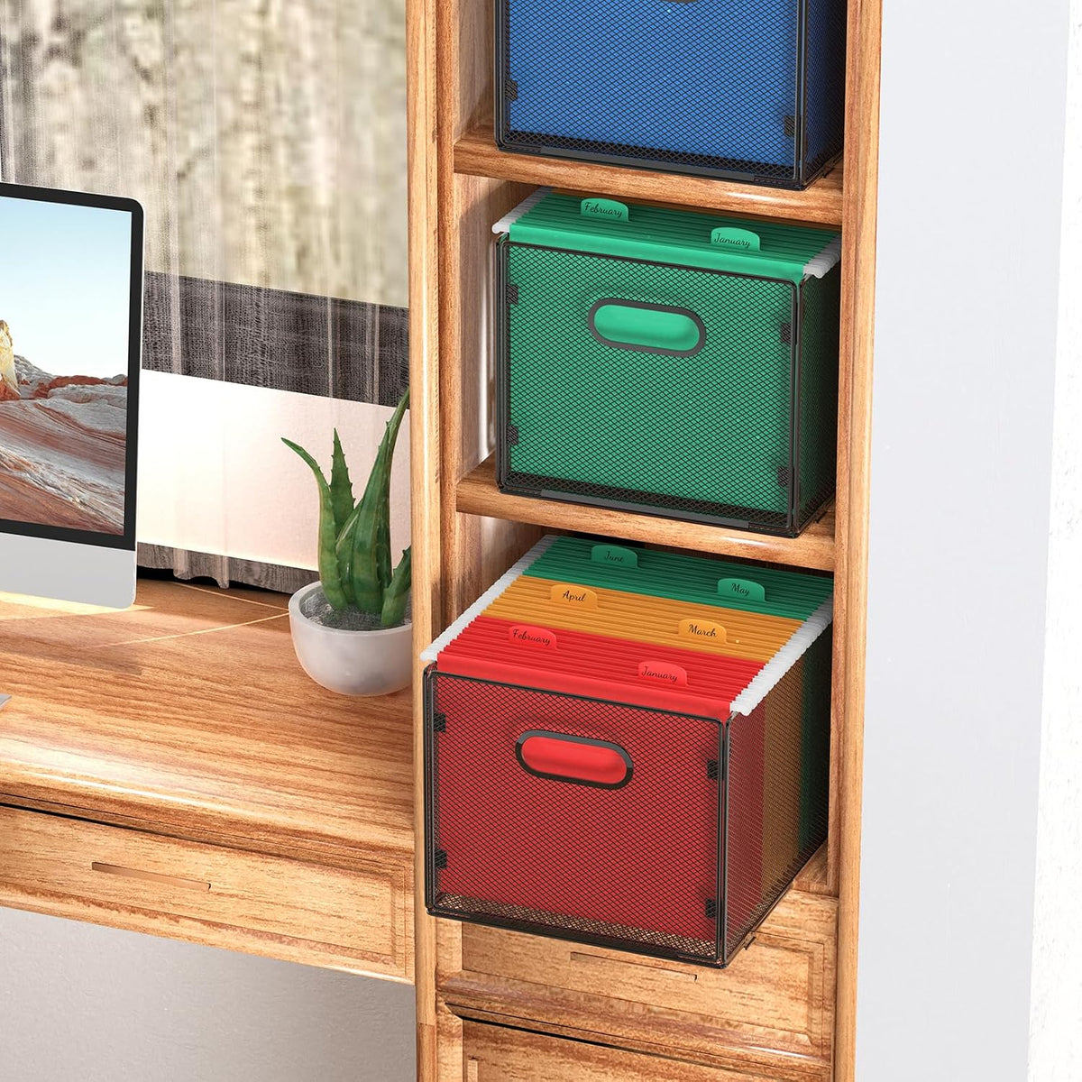 Hanging File Organizer (Pack 2), Grid File Basket