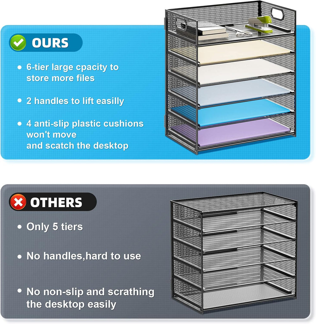 6-Layer Grid Desktop File Organizer