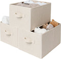 Shelf Storage Bins (Beige Stripe, 3-Piece Set)