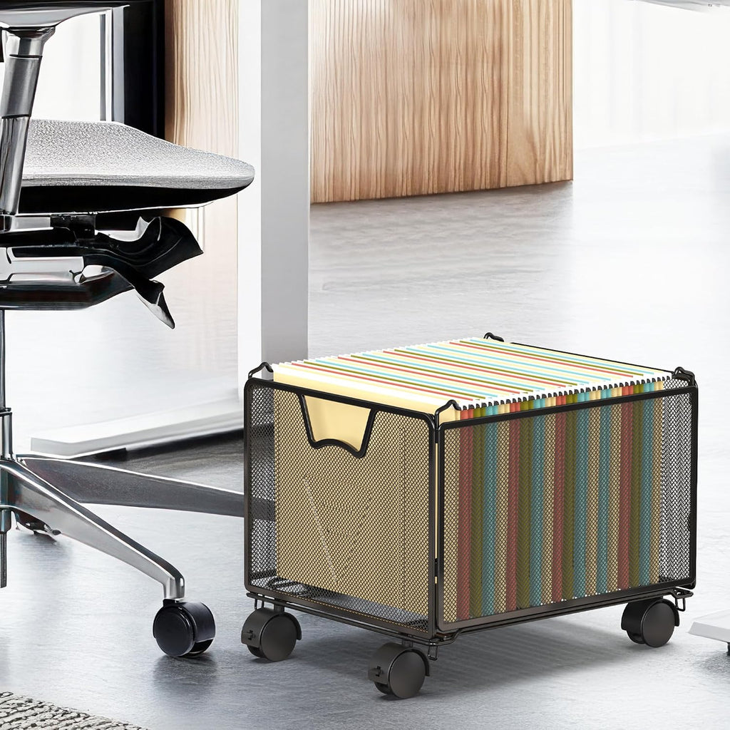 Stackable Grid Mobile Hanging File Trolley (with Casters)