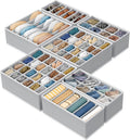 7-Piece Wardrobe Underwear Drawer Divider Organizer Set, Suitable for Bras, Panties, Socks, and Accessories