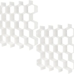 Drawer Divider Organizer 8pcs DIY Plastic Grid Honeycomb Drawer Divider White 2 Pack