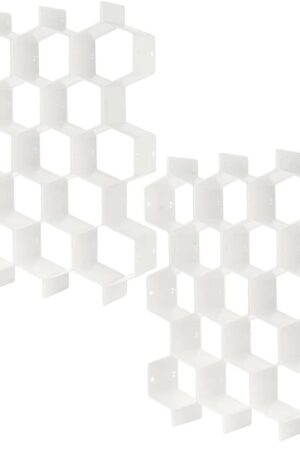 Drawer Divider Organizer 8pcs DIY Plastic Grid Honeycomb Drawer Divider White 2 Pack