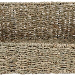Seagrass Storage Basket, Trapezoid Organizing Bin for Shelves, Pantry, Closet and Home Decor