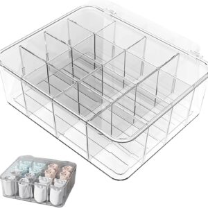 16-Compartment Transparent Plastic Stackable Underwear Storage Box, Suitable for Organizing Bras, Socks, and Other Small Items