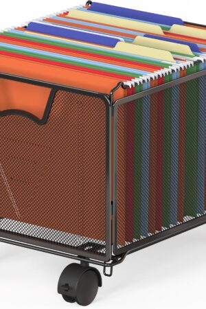 Stackable Grid Mobile Hanging File Trolley (with Casters)